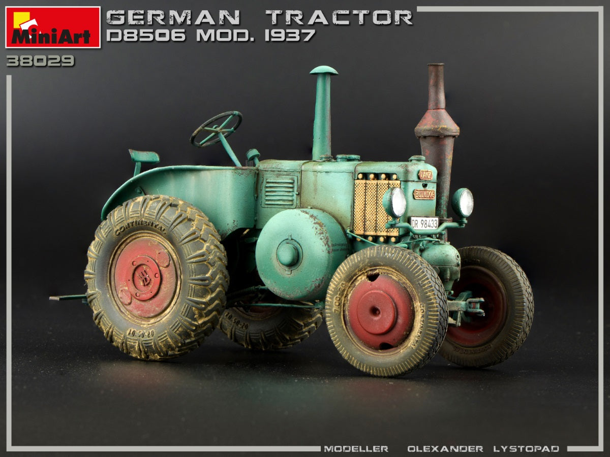 GERMAN TRACTOR D8506 MOD. 1937 UNASSEMBLED PLASTIC MODEL KITBOX CONTAINS MODEL OF TRACTORDECAL SHEET IS INCLUDEDPE PARTS ARE INCLUDEDCLEAR PARTS INCLUDED