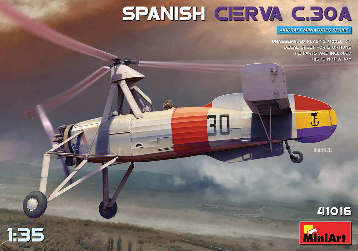 SPANISH CIERVA C.30AHIGHLY DETAILED MODELCLEAR PARTS INCLUDEDHATCHES CAN BE OPEN OR CLOSEDPHOTO-ETCHED PARTS INCLUDEDDECAL SHEET FOR 5 VARIANTS