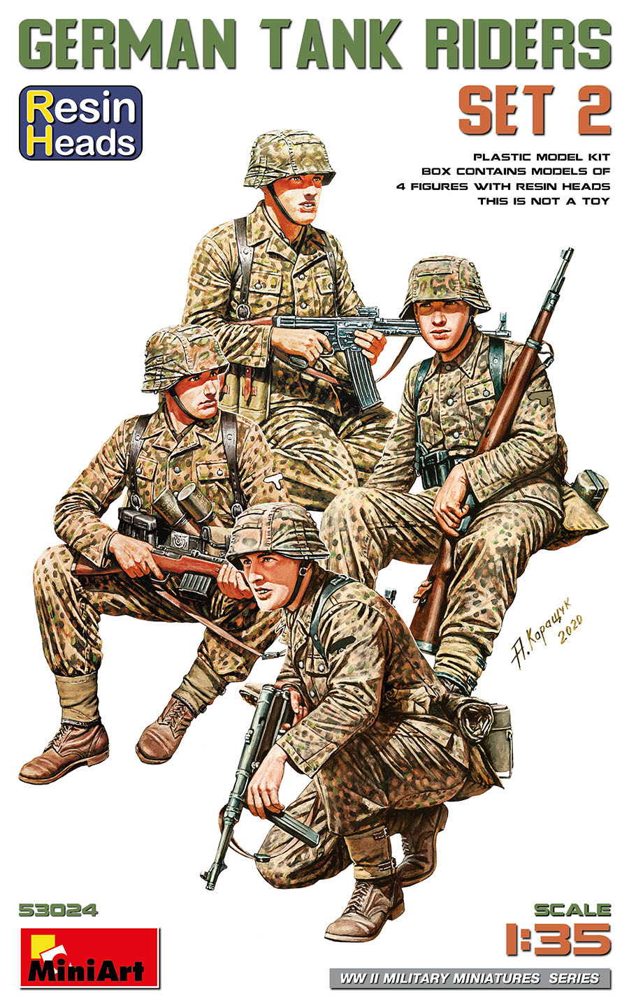 Miniart 1:35 - German Tank Riders Set 2. Resin Heads