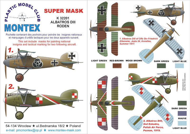 Albatros D.III insignia and markings masks (designed to be used with Roden kits)