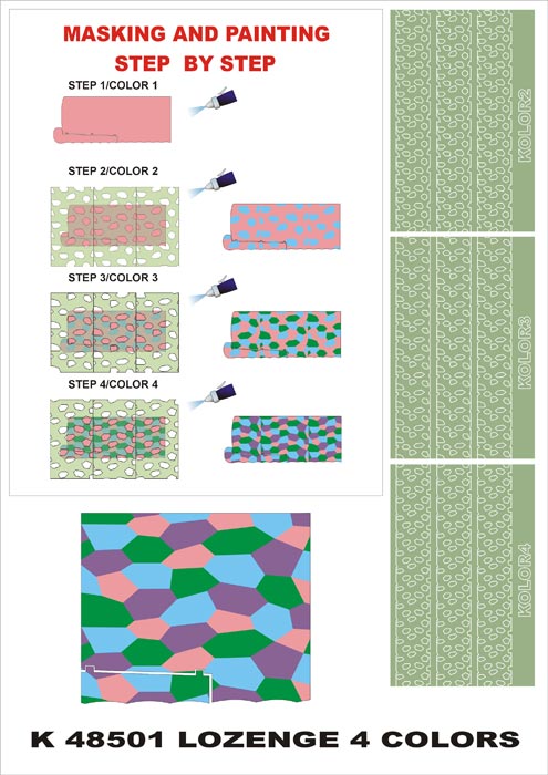 Lozenge 6 scheets (designed to be used with 4 COLORS kits)