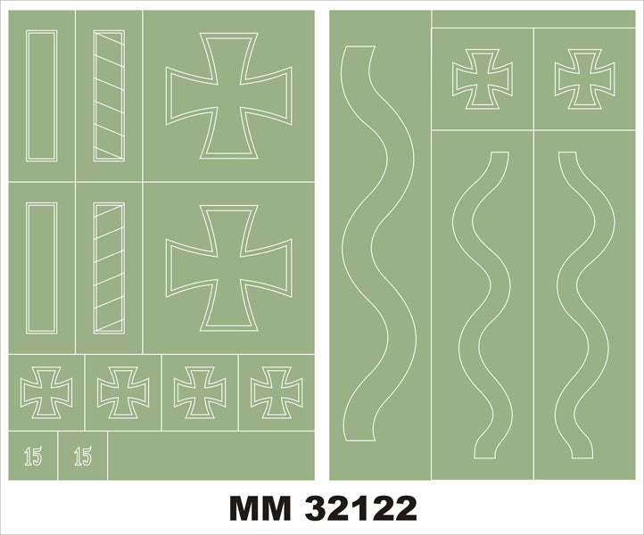 Albatros D.III (OAW) 2 insignia masks (designed to be used with Roden kits)