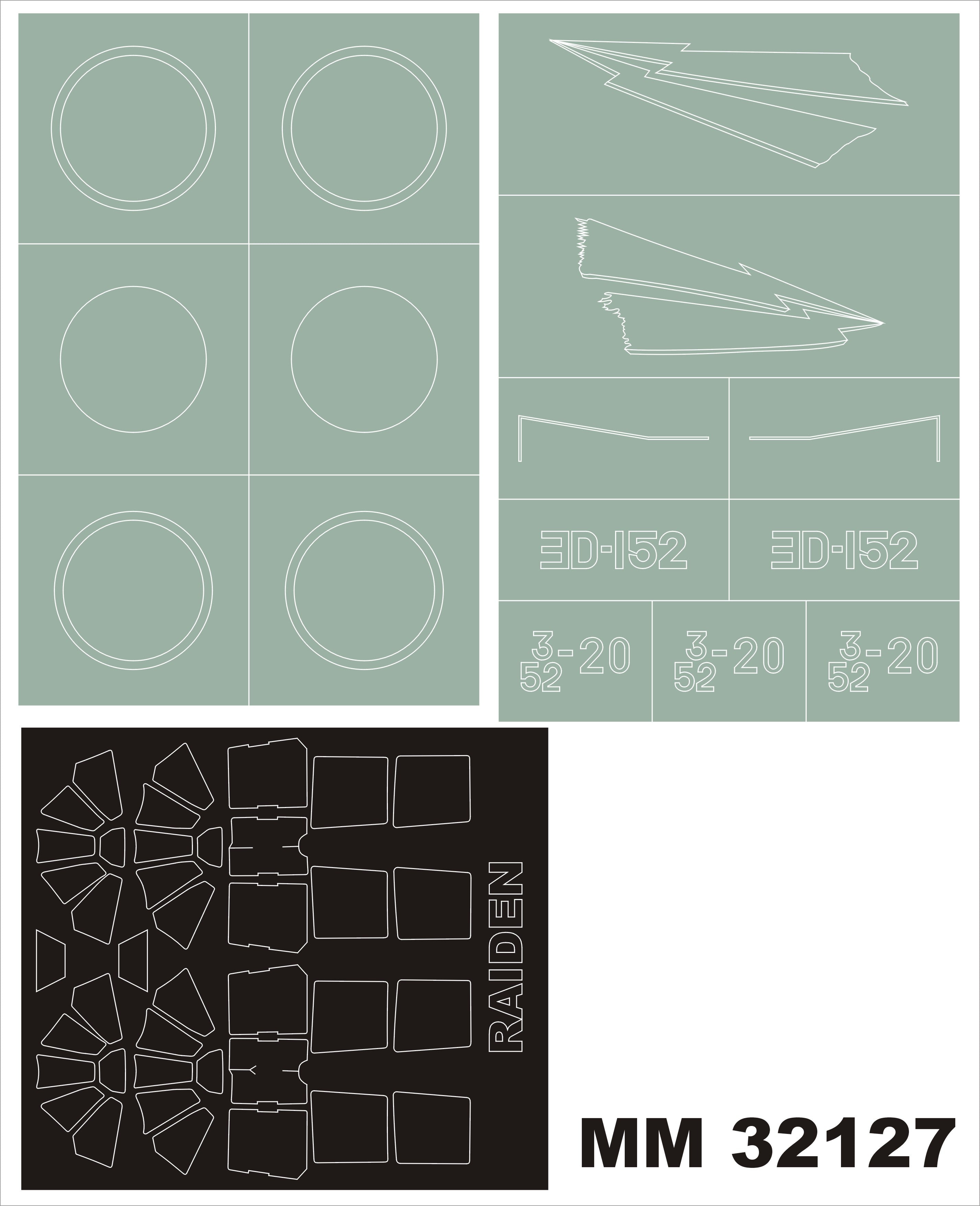 Mitsubishi J2M3 Raiden (JACK) canopy frame paint masks (inside and outside) insignia and markings masks (designed to be used with Hasegawa kits)