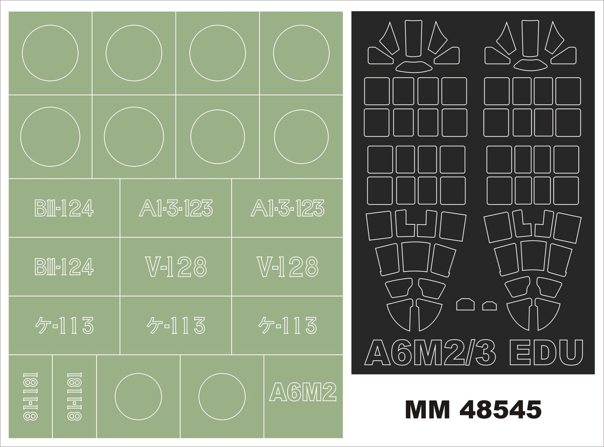 Mitsubishi A6M2/A6M3 ZERO (designed to be used with (designed to be used with Eduard kits) EDK82212 2 canopy frame paint masks (inside and outside) + 2 insignia masks