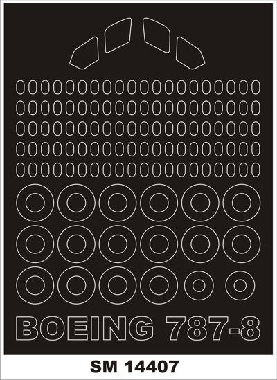 BOEING 787-8 (outside only canopy masks) (designed to be used with Zvezda kits)