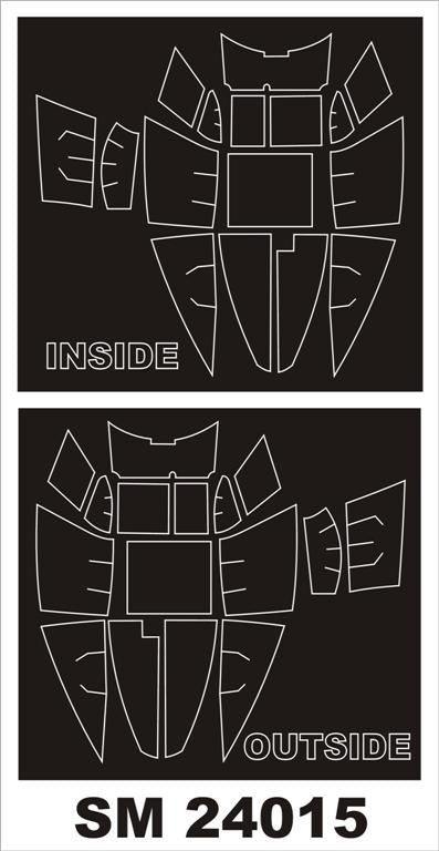 de Havilland Mosquito NF.II / FB Mk.VI canopy frame paint masks (inside and outside) (designed to be used with Airfix kits)