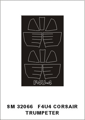 Vought F4U-4 Corsair canopy frame paint masks (inside and outside) (designed to be used with Trumpeter kits)
