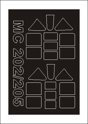Macchi C.202/C.205 canopy frame paint masks (inside and outside) (designed to be used with Pacific Coast Models kits)