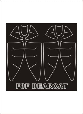 Grumman F8F-1 BEARCAT canopy frame paint masks (inside and outside) (designed to be used with Trumpeter kits)