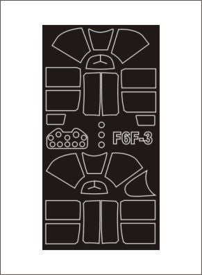 Grumman F6F-3 Hellcat canopy frame paint masks (inside and outside) (designed to be used with Trumpeter kits)