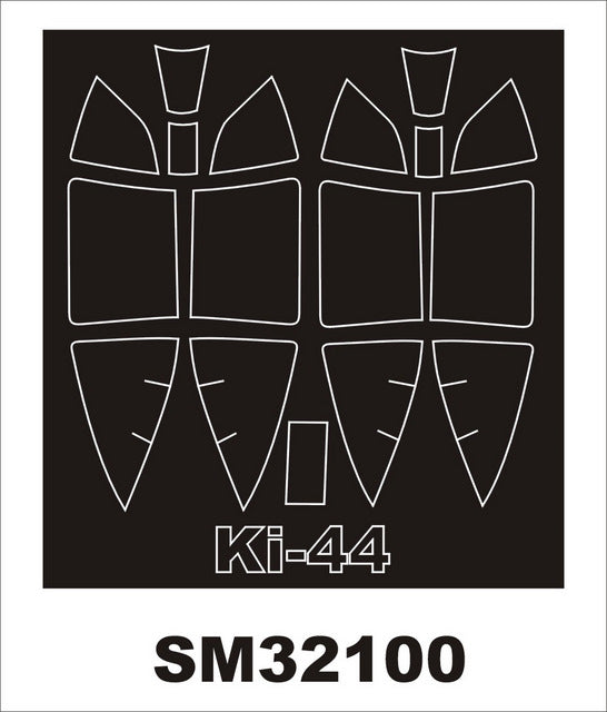 Nakajima Ki-44 SHOKI canopy frame paint masks (inside and outside) (designed to be used with Hasegawa kits)