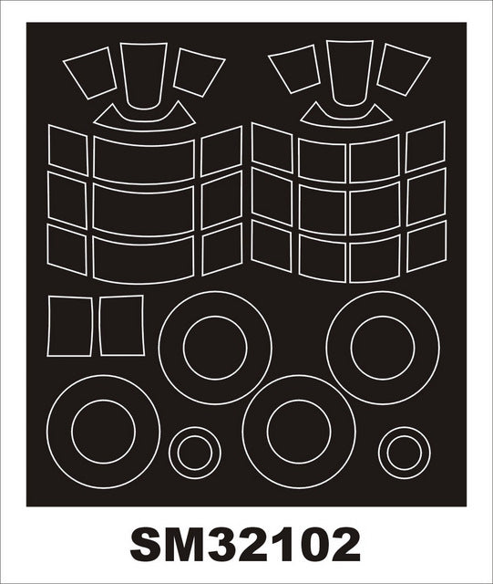 HAWKER HURRICANE canopy frame paint masks (inside and outside) (designed to be used with Revell kits)