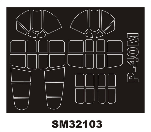 Curtiss P-40M canopy frame paint masks (inside and outside) (designed to be used with Hasegawa kits)
