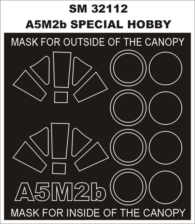 Mitsubishi A5M2b 'Claude' canopy frame paint masks (inside and outside) (designed to be used with Special Hobby kits)