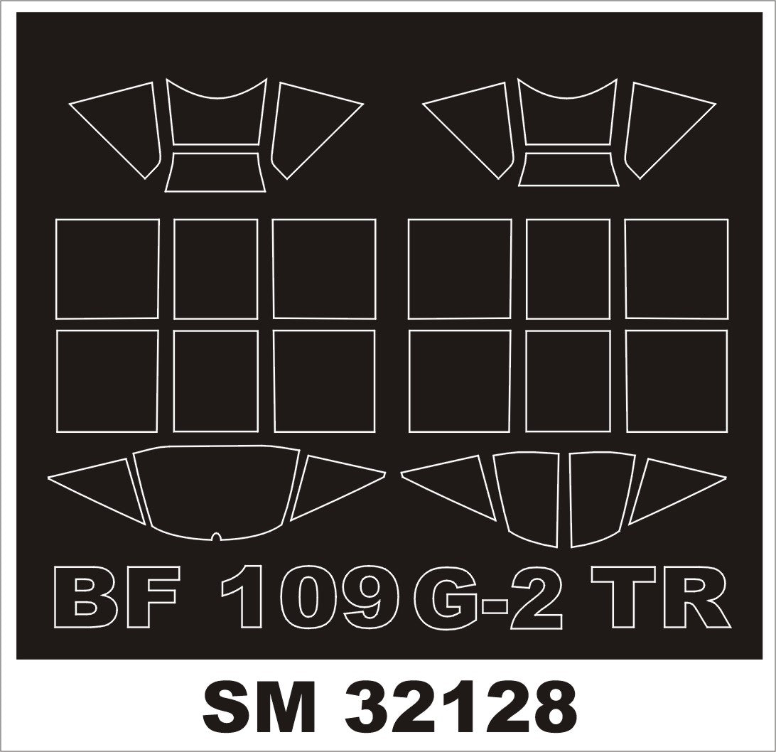 Messerschmitt Bf-109G-2 canopy frame paint masks (inside and outside) (designed to be used with Trumpeter kits)