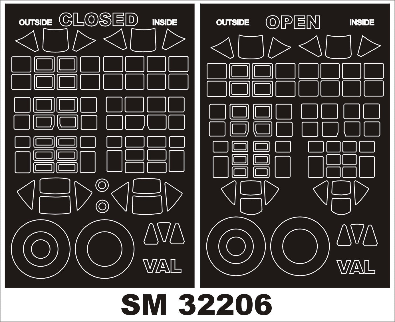 Aichi D3A1 Val open AND closed canopy frame paint mask (inside & outside) (designed to be used with Infinity Model kits)