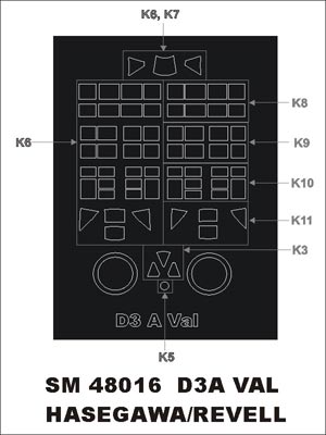 Aichi D3A1 Type 99 'Val' canopy frame paint mask (outside only) (designed to be used with Hasegawa kits)