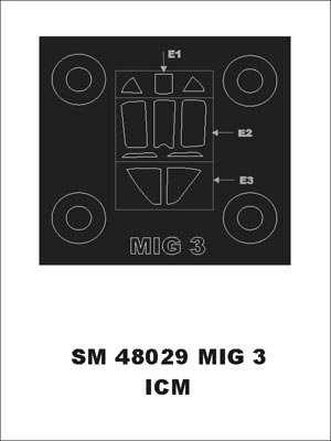 Mikoyan MiG-3 canopy frame paint mask (outside only) (designed to be used with ICM UA UK kits)