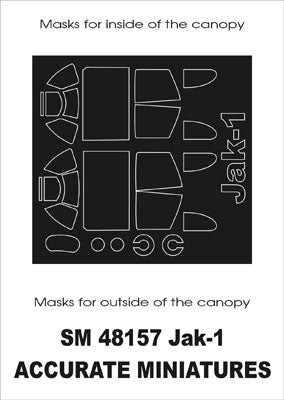 Yakovlev Yak-1 canopy frame paint masks (inside and outside) (designed to be used with Academy, Accurate Miniatures, Eduard and Hobby 2000 kits)