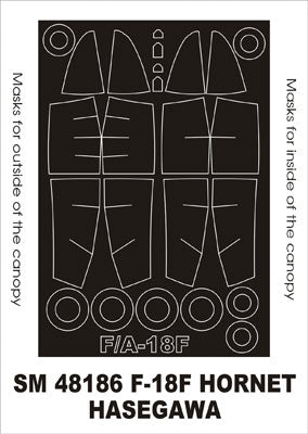 Boeing F/A-18F Super Hornet canopy frame paint masks (inside and outside) (designed to be used with Hasegawa kits)