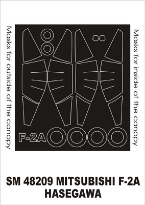 Mitsubishi F-2A canopy frame paint masks (inside and outside) (designed to be used with Hasegawa kits)