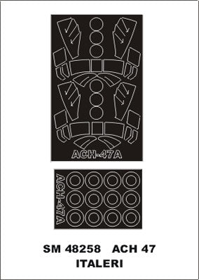 Boeing ACH-47 Chinook Gunship canopy frame paint masks (inside and outside) (designed to be used with Italeri kits)
