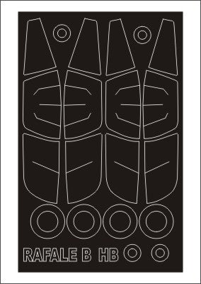 Dassault Rafale B canopy frame paint masks (inside and outside) (designed to be used with Hobby Boss kits)