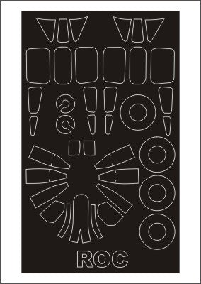 Blackburn Roc Mk.I canopy frame paint masks (inside and outside) (designed to be used with Special Hobby kits)