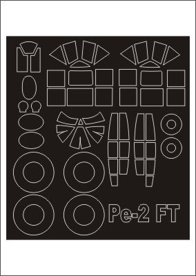 Petlyakov Pe-2 canopy frame paint masks (inside and outside) (designed to be used with MPM kits)