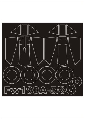 Focke-Wulf Fw-190A-5 canopy frame paint masks (inside and outside) (designed to be used with Hasegawa kits)