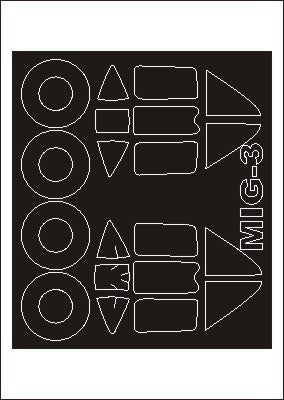 Mikoyan MiG-3 (early) canopy frame paint masks (inside and outside) (designed to be used with Trumpeter kits)