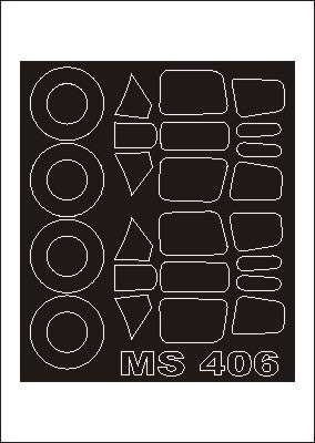 Morane-Saulnier MS.406C1 canopy frame paint masks (inside and outside) (designed to be used with AZ Model kits)