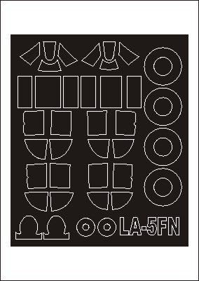 Lavochkin La-5FN canopy frame paint masks (inside and outside) (designed to be used with Kovozavody Prostejov and Zvezda kits)