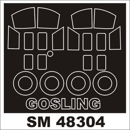 Grumman Gosling canopy frame paint masks (inside and outside) (designed to be used with AZ Model kits)