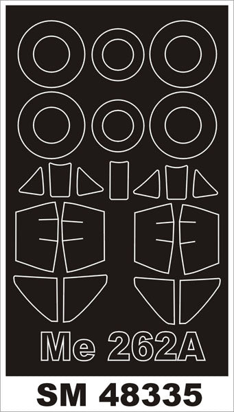 Messerschmitt Me-262A canopy frame paint masks (inside and outside) (designed to be used with Hobby Boss kits)