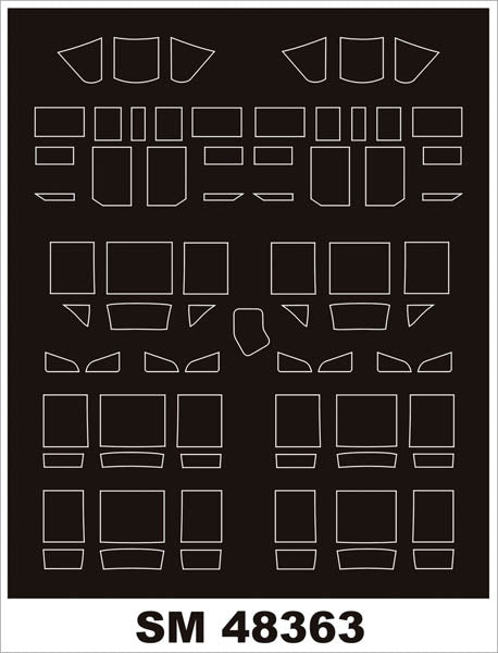 Ilyushin Il-2M3 canopy frame paint masks (inside and outside) (designed to be used with Tamiya kits)