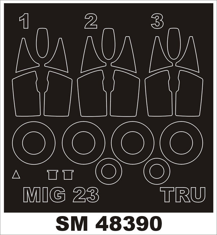 Mikoyan MiG-23ML/MF canopy frame paint masks (inside and outside) (designed to be used with Trumpeter kits)