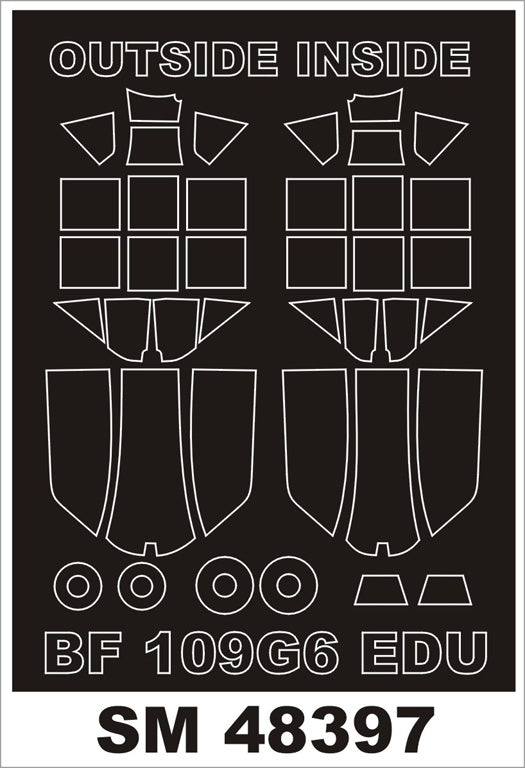 Messerschmitt Bf-109G-6 canopy frame paint masks (designed to be used with Eduard kits)