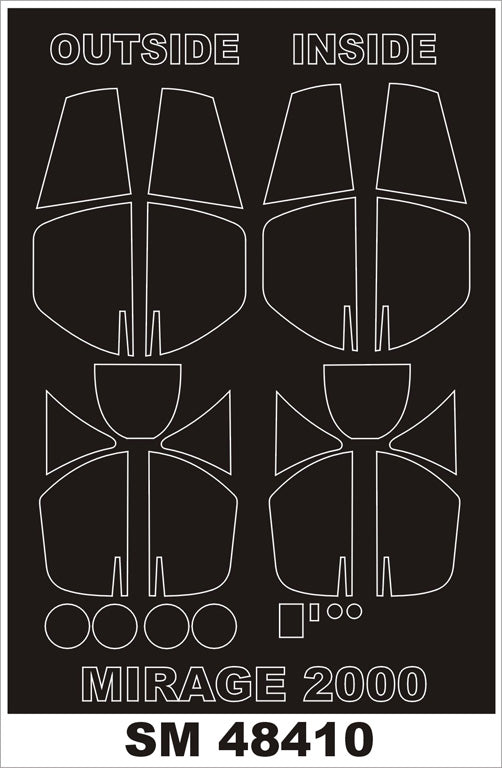 Dassault_Mirage 2000 canopy frame paint masks (designed to be made with Kinetic Models kits)