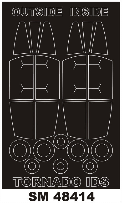 Panavia Tornado IDS canopy frame paint masks (designed to be used with Revell kits)