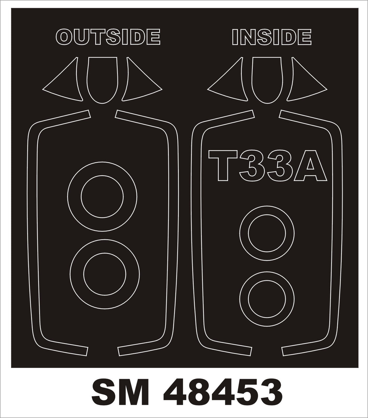 Lockheed T-33A Early Version canopy frame paint mask (inside & outside) (designed to be used with Great Wall Hobby kits)