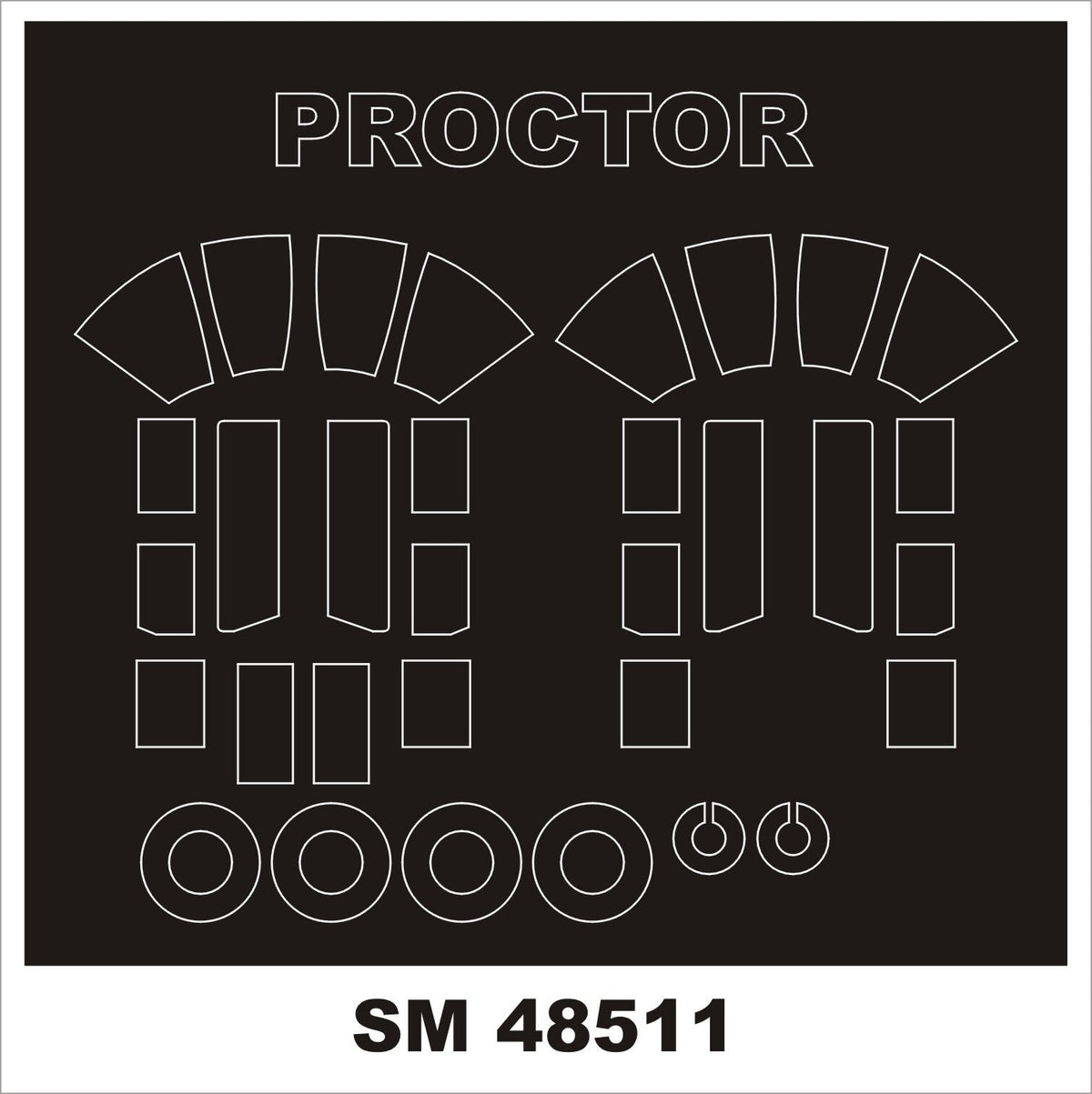 Percival Proctor canopy frame paint mask (inside & outside) (designed to be used with Dora Wings kits)
