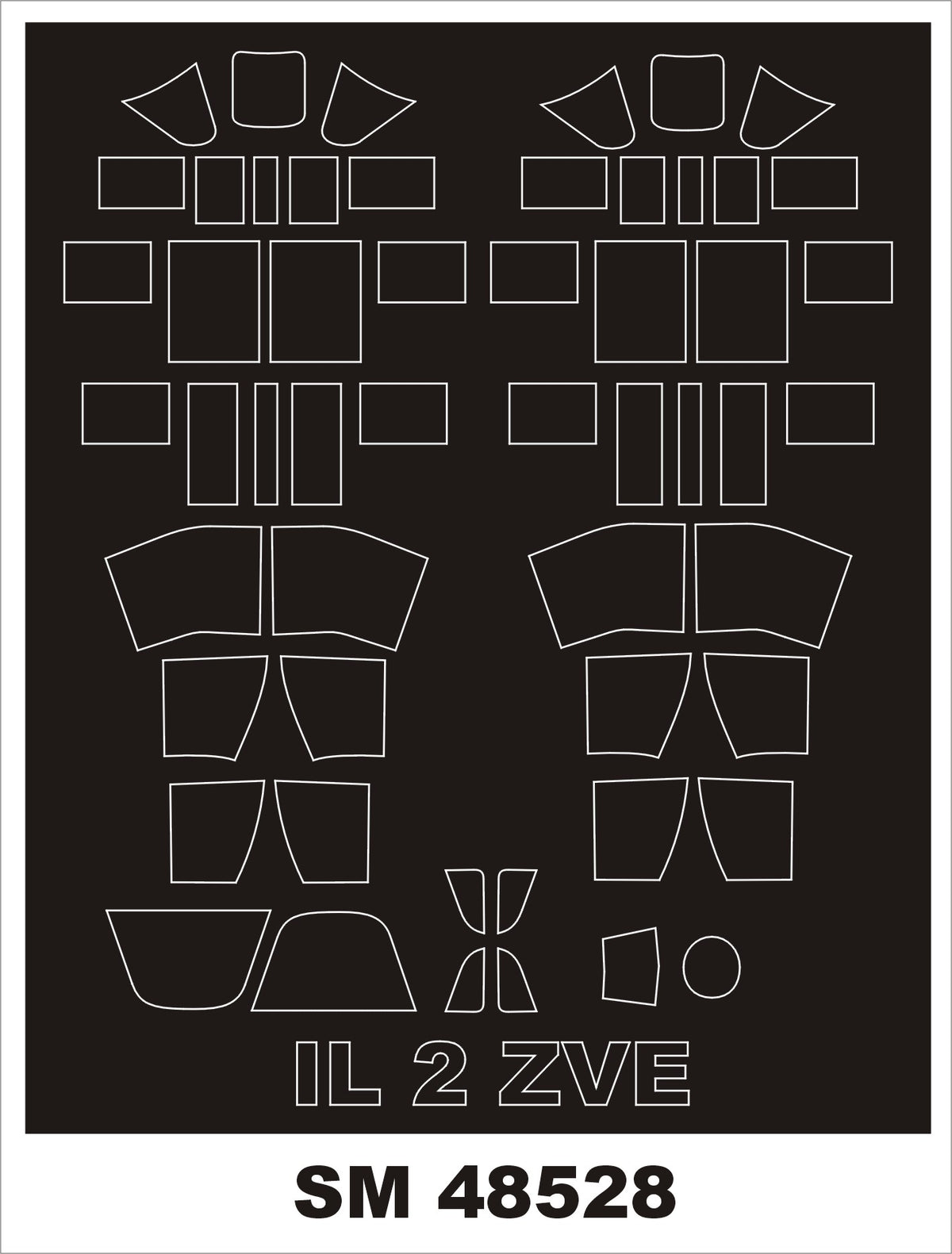 Ilyushin Il-2 Stormovik canopy frame paint mask (inside & outside) (designed to be used with Zvezda kits)