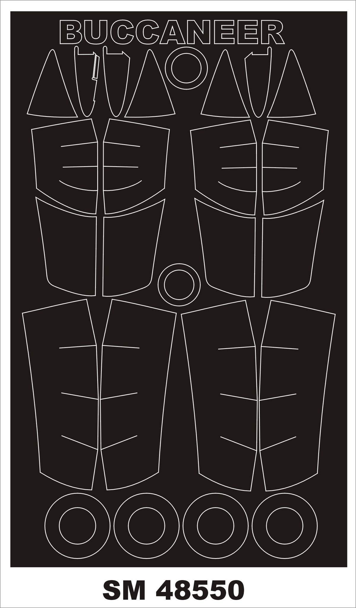 Blackburn BUCCANEER S.2C/D (designed to be used with Airfix kits) canopy frame paint mask (inside & outside)