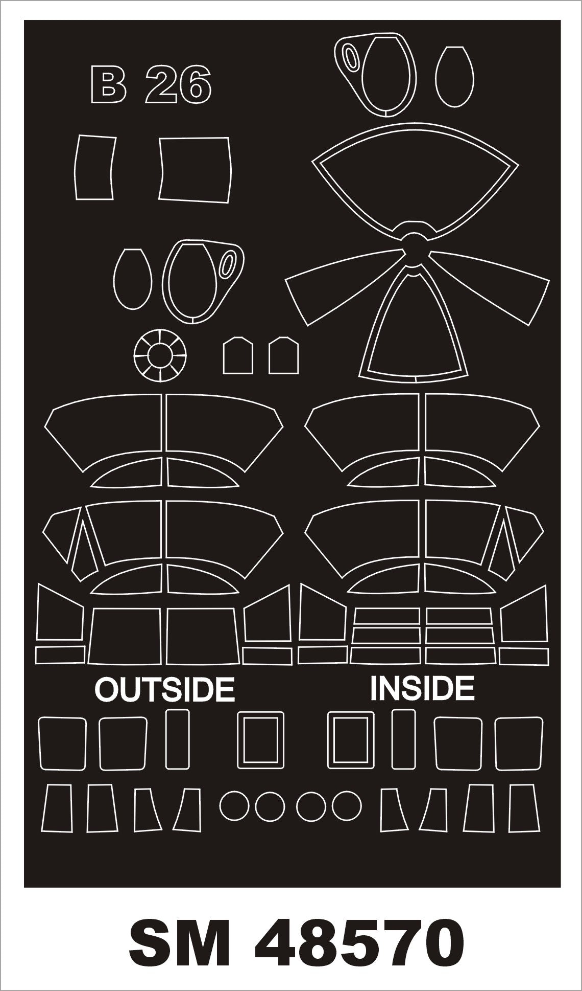 Martin B-26B MARAUDER (designed to be used with (designed to be used with ICM UA UK kits) kits) canopy frame paint masks (inside and outside)
