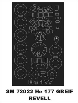 Heinkel He-177-5 Greif canopy frame paint mask (outside only) (designed to be used with Revell kits)