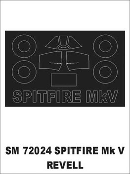 Supermarine Spitfire Mk.V canopy frame paint mask (outside only) (designed to be used with Revell kits)(Mk.Vb)