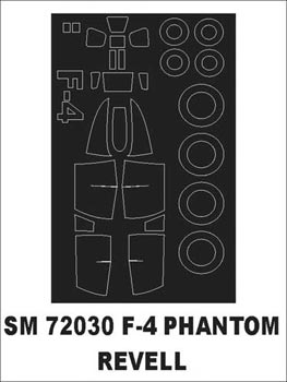 McDonnell F-4/RF-4 Phantom canopy frame paint mask (outside only) (designed to be used with Revell kits)