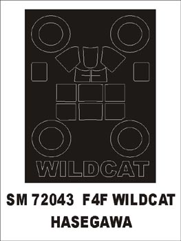 Grumman F4F-3/F4F-4/General-Motors FM-1 Wildcat canopy frame paint mask (outside only) (designed to be used with Hasegawa kits)