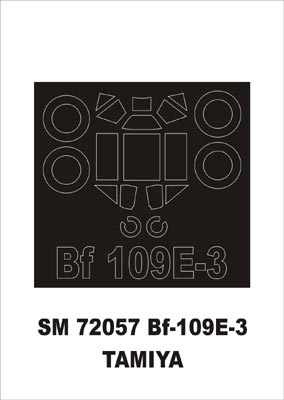 Messerschmitt Bf-109E-3 canopy frame paint mask (outside only) (designed to be used with Tamiya kits)